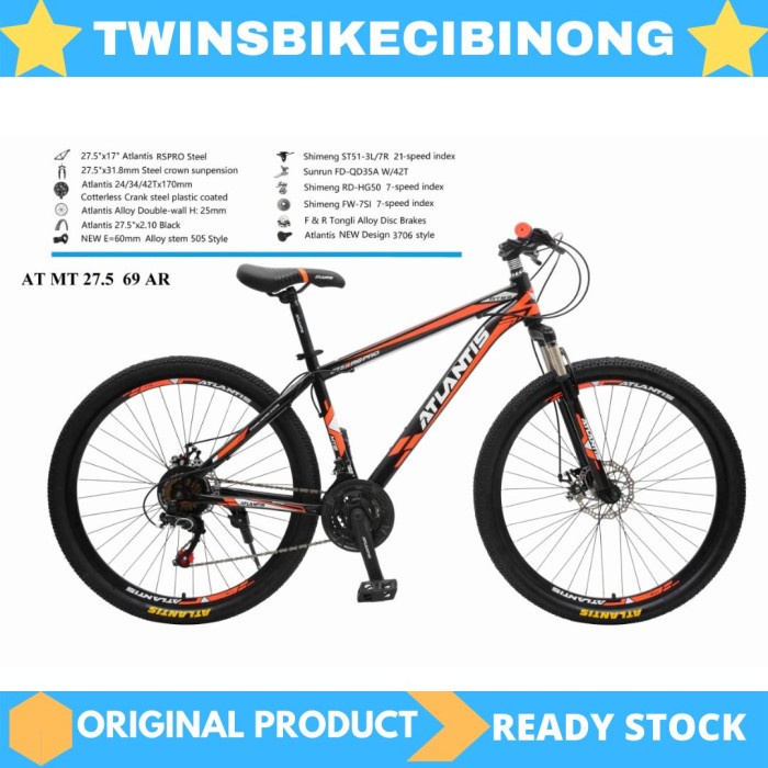Sepeda Gunung Mtb 27,5 Atlantis 69 Disc Brake #Gratisongkir