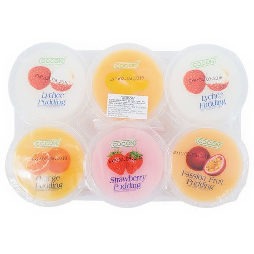 

[HALAL] Cocon Mango, Lychee Passion Fruit Strawberry, Orange Pudding with Nata De Coco (6 cups x