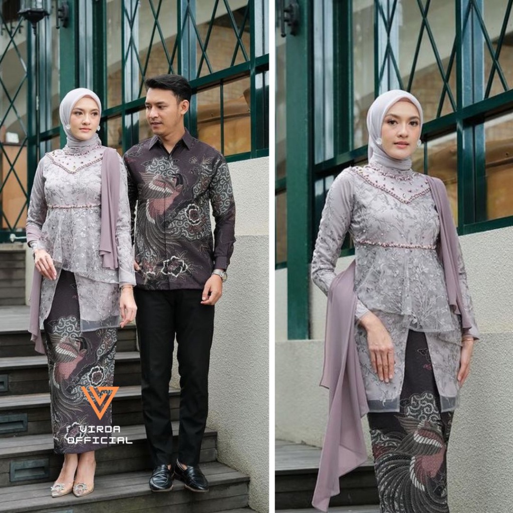 PROMO / Batik Kebaya Couple Kaluna Kebaya Couple Modern Kebaya Wisuda Set Tunik Lamaran Tunangan