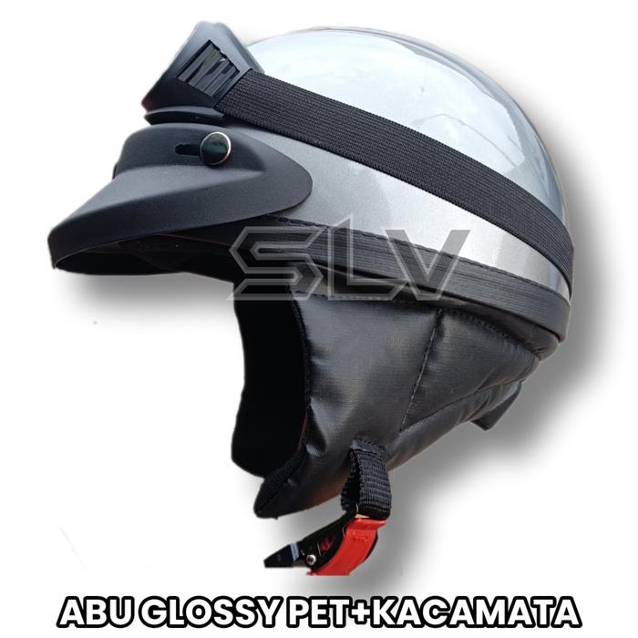 Helm Retro Ips Pet + Kacamata / Helm Klasik Motorcycle