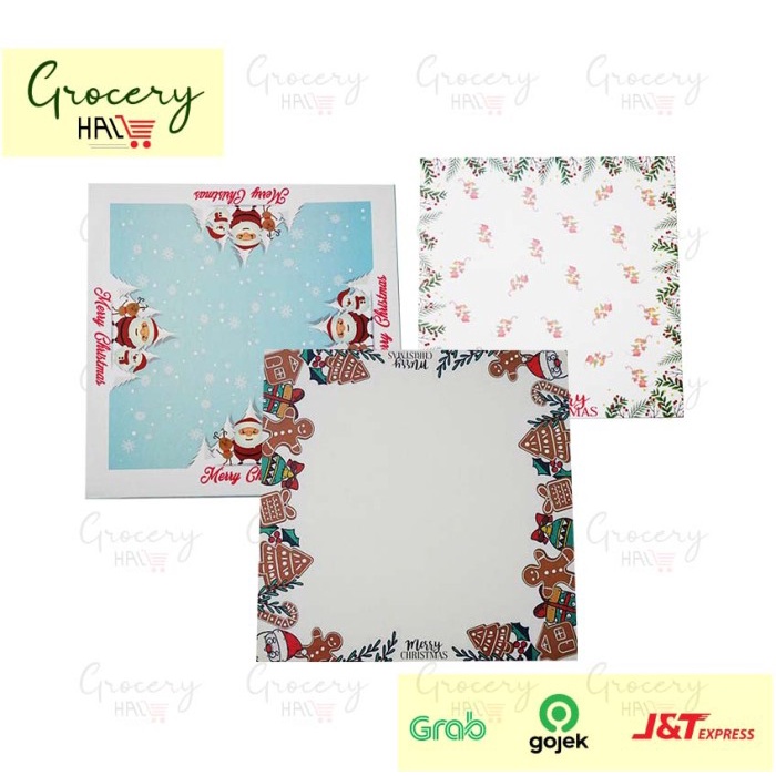 

CAKE BOARD MOTIF NATAL / CHRISTMAS UKURAN 20 / 22 /24