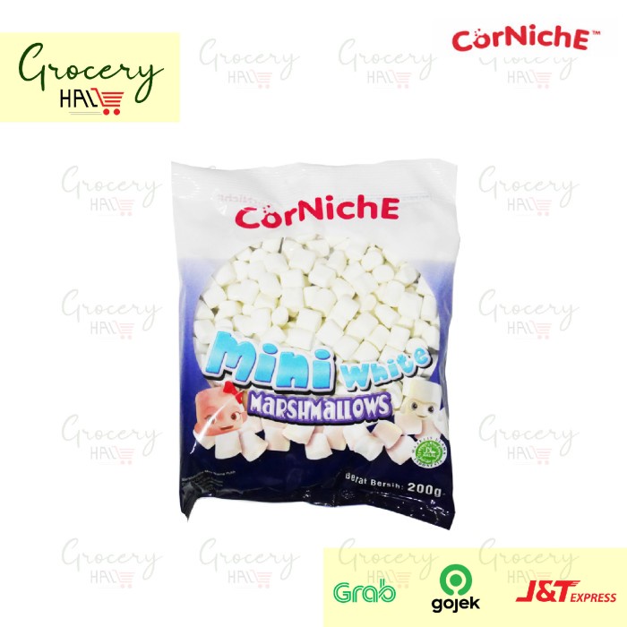 

CORNICHE MINI WHITE MARSHMALLOWS 200 GRAM ( MARSMALLOW PUTIH )