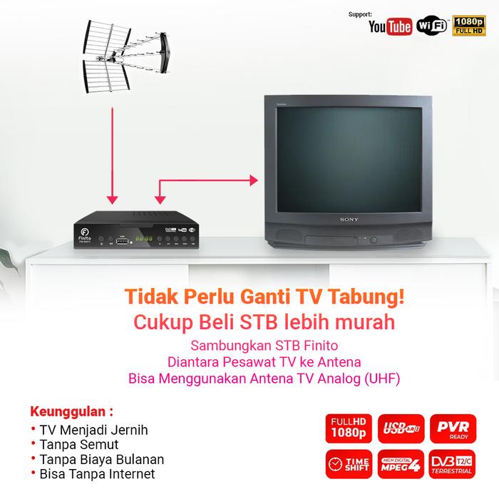 JTTOP" FINITO SET TOP BOX DIGITAL FINITO PLAT BESI ANTI PANAS / STB FINITO SUDAH SNI, FULL HD, BISA