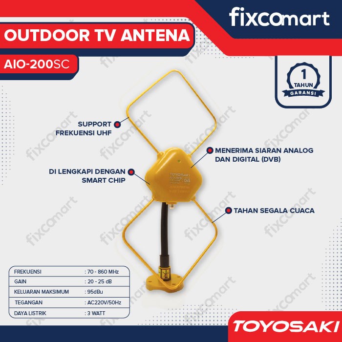 JTTOP" ANTENA TV DIGITAL TOYOSAKI AIO-200