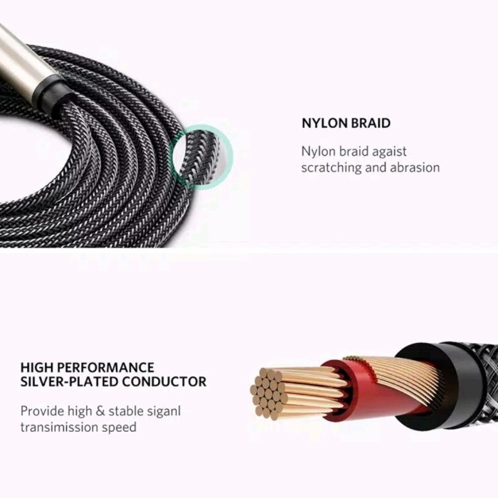 UGREEN KABEL JACK 6.5MM / 6.35MM TO 6.35 MM MALE - UGREEN JACK 6.35MM