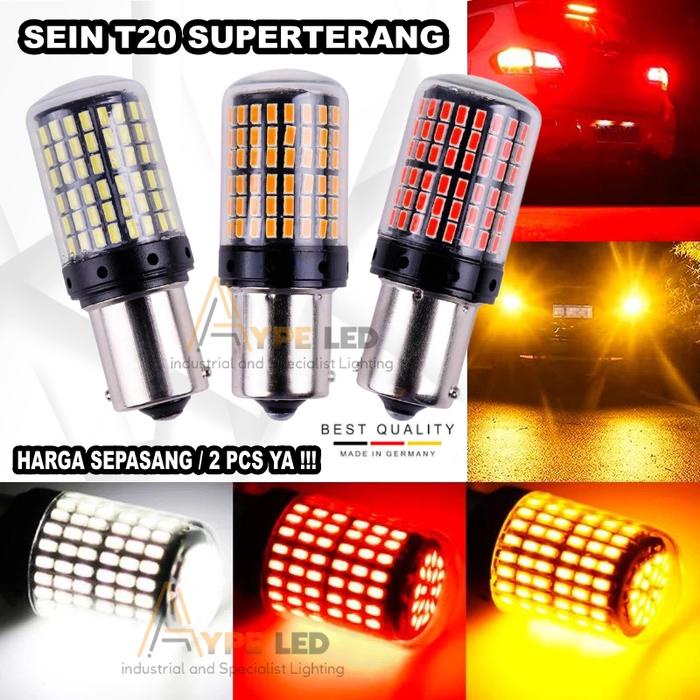 Ready LAMPU LED SEIN SEPASANG SOCKET 1156 7440 BAU15s 144 LED SEIN SENJA MOBIL LED SEIN MOBIL