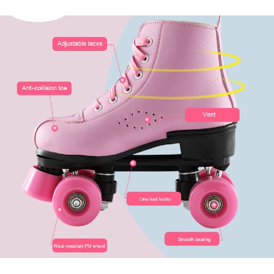 Sepatu Roda Dua Baris Pria dan Wanita Roller Shoe Skate 4 Roda