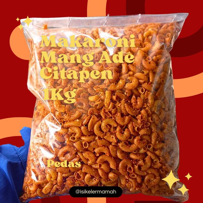 

Makaroni Mang Ade Citapen Tasikmalaya Pedas Gurih 1Kg Jajanan Makroni Goreng Food Snacks Cemilan