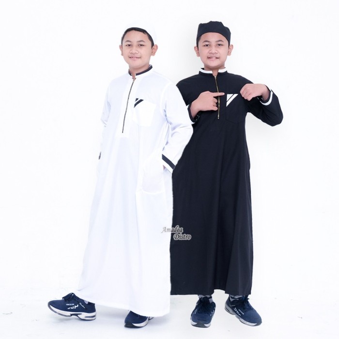 Jubah NOVEL Anak Laki Laki Lengan Panjang Bahan Toyobo