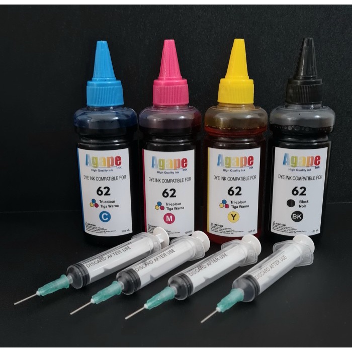 Ready HP62 COLOR TINTA HP 62 REFILL INK CARTRIDGE gratis ongkir toped