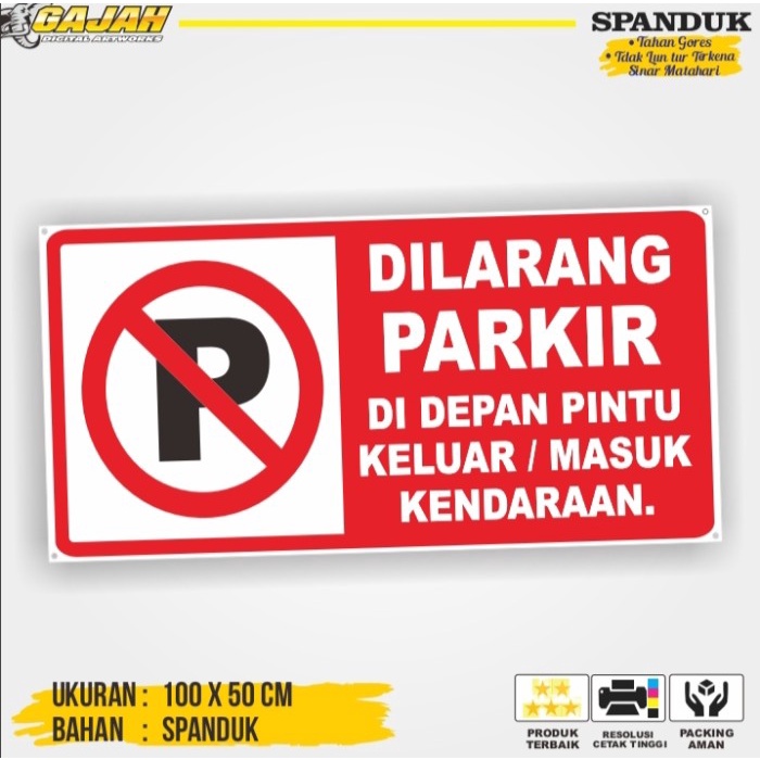 Ready- spanduk dilarang parkir / banner dilarang parkir
