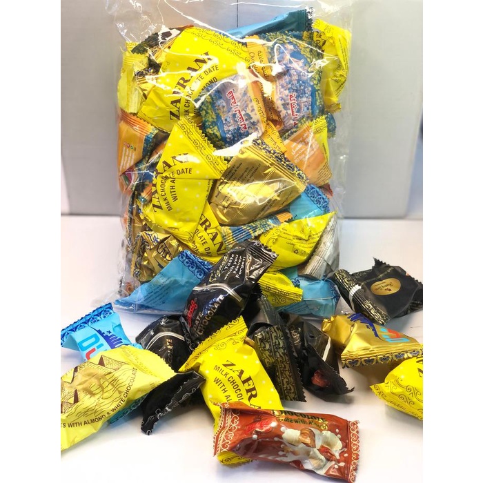 

BARANG TERLARIS Coklat Kurma/coklat almond Mix super premium ukuran 1kg