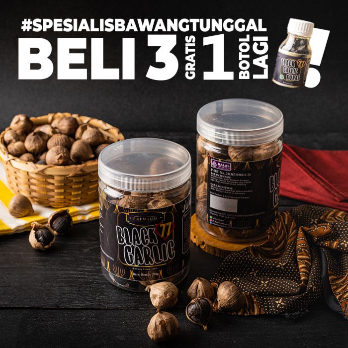 

BARANG TERLARIS [PREMIUM!] Bawang Tunggal Hitam Lanang/Black Garlic Herbal [250 g]