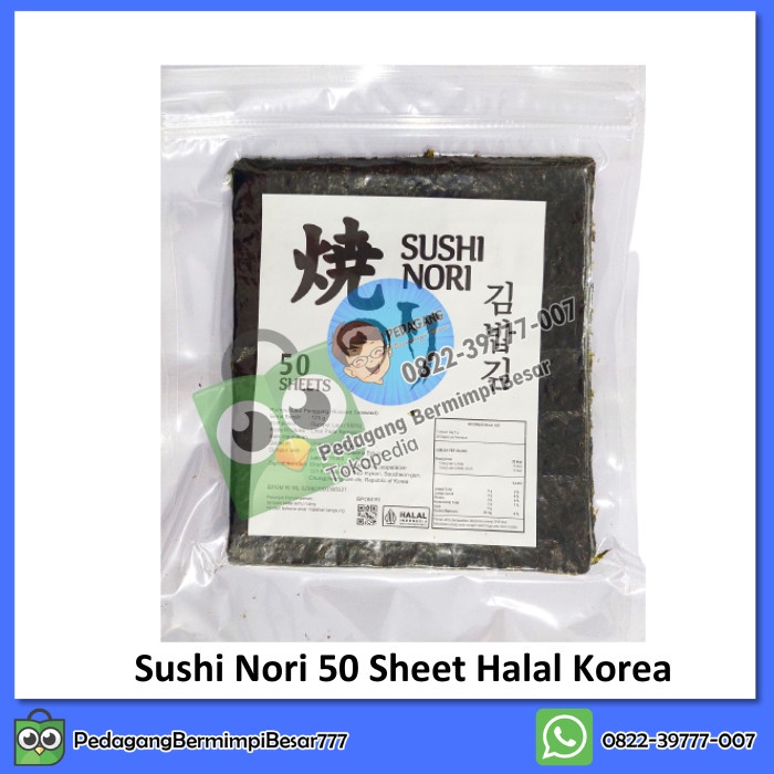 

BARANG TERLARIS Sushi Nori Halal 50 Sheet Sushi Nori Halal Halal