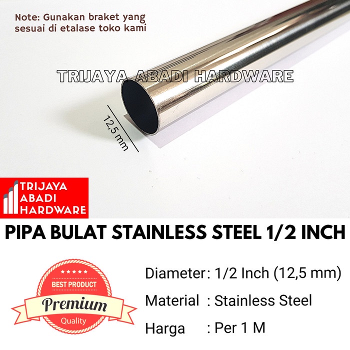 Pipa Bulat Stainless Steel 1/2 Inch (12 mm)