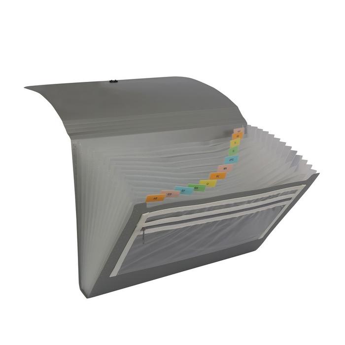 

BARANG TERLARIS Bantex Expanding File With Zipper Pocket Folio Silver 3602 17