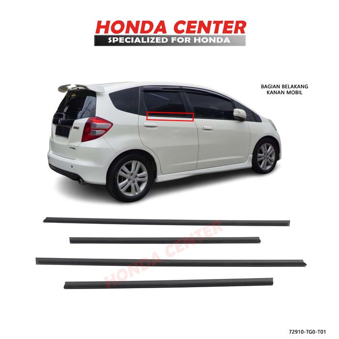 "TOP" PELIPIT KARET KACA PINTU LUAR UNTUK MOBIL JAZZ S RS GE8 2008 2009 2010 2011 2012 2013 2014 SET