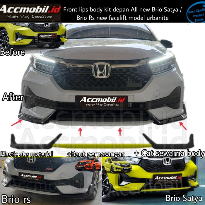 "TOP" FRONT LIPS BODY KIT DEPAN URBANITE NEW BRIO SATYA / BRIO RS FACELIFT