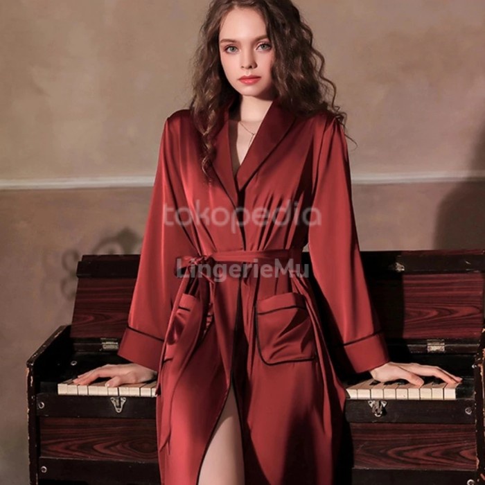 PREMIUM SILK SATIN LINGERI KIMONO OUTER