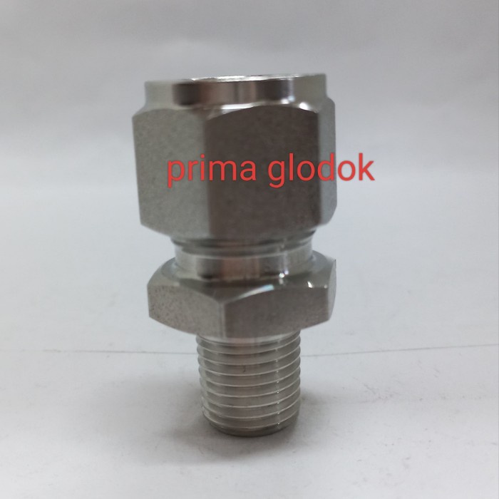 TOP MALE CONNECTOR SS316 1/2OD X 1/4/V-LOK CONNECTOR 1/2OD X 1/4NPT -