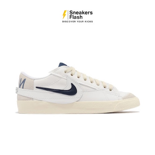 NIKE Blazer Low 77 Jumbo Se Summit White Midnight Navy Sepatu Sneakers Pria - FD0378121 - Size 44.5