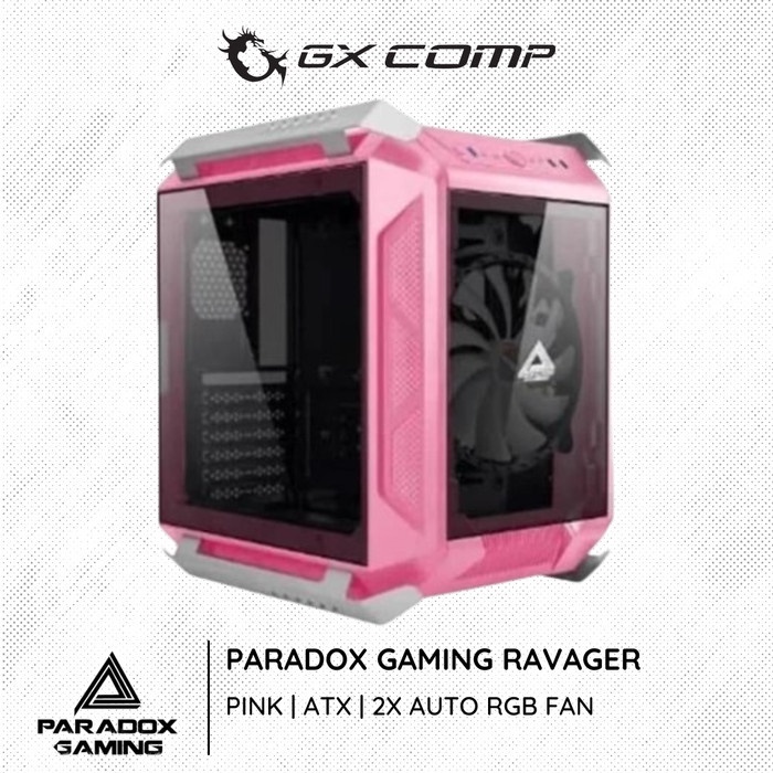 Ready Paradox Gaming Case Ravager Pink - ATX Tempered Glass