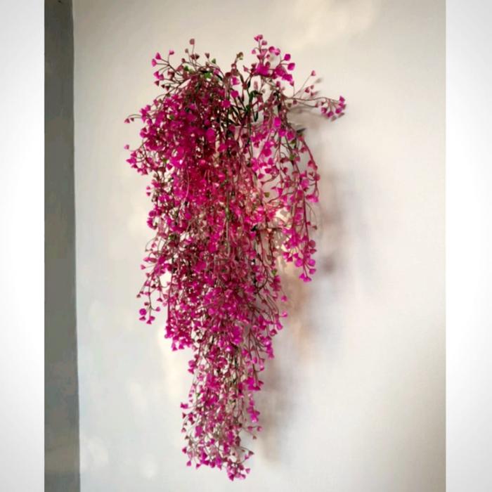 New- Daun Anggrek Juntai Osear Lonceng Plastik Artificial Palsu POT TEMPEL Tanaman Gantung