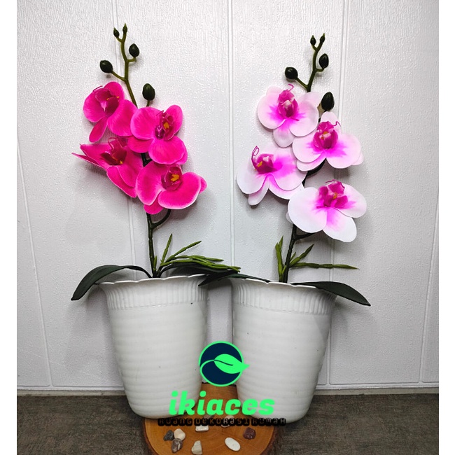 New- BUNGA ANGGREK ARTIFICIAL BUNGA POT DINDING ANGGREK HIAS BUNGA PALSU