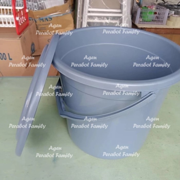 New Ember Plastik 4 Galon+Tutup/Ember Tutup 4 Galon/Ember Abu-Abu 4 Galon Berkualitas