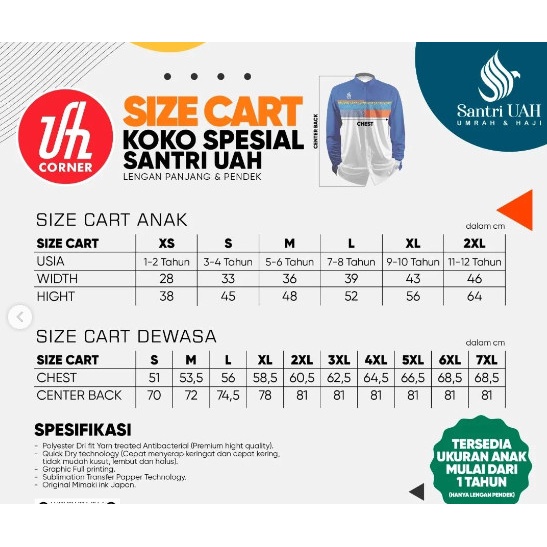 Baju Koko Premium Ustadz Adi Hidayat UAH 100% Original Lengan Panjang