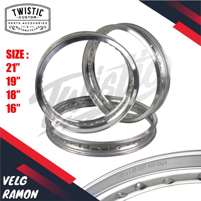 Velg Akront W Shape Spain Borrani Morrad Ramon Motor Ring 21 19 18
