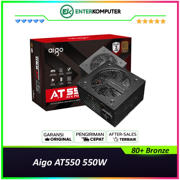Ready PSU Aigo AT550 550W 80 PLUS Bronze Non-Modular / PSU 550 Watt