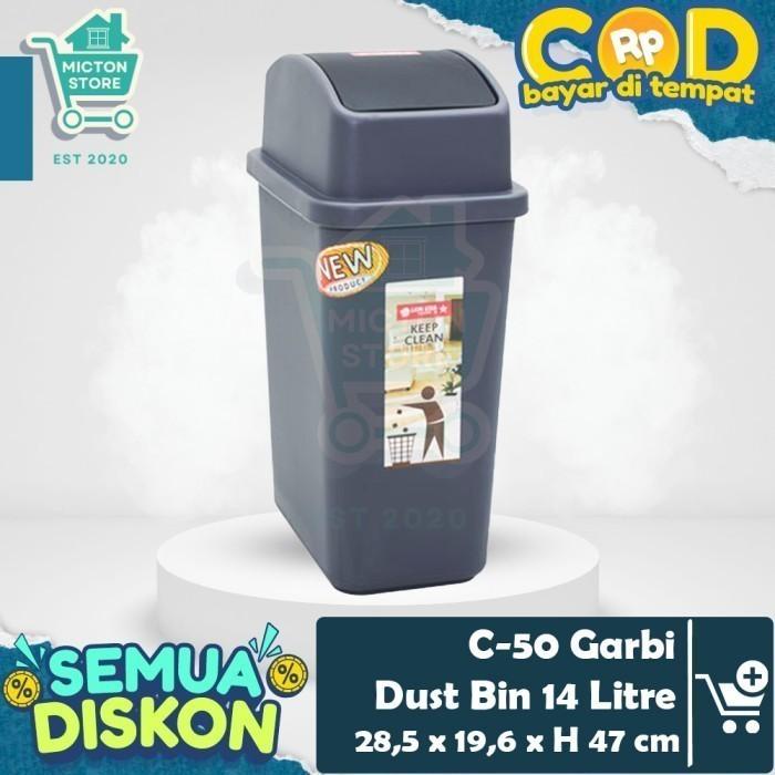 Ready MICTON Lion Star C-52 Garbi Dust Bin 32 Liter Tempat Sampah Tutup Ayun Kamar Mandi Kantor