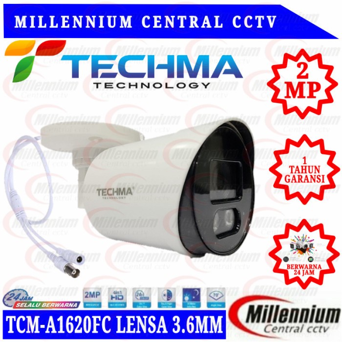 CAMERA CCTV TECHMA OUTDOOR 2MP FULL COLOR TCM-A1620FC 24JAM BERWARNA
