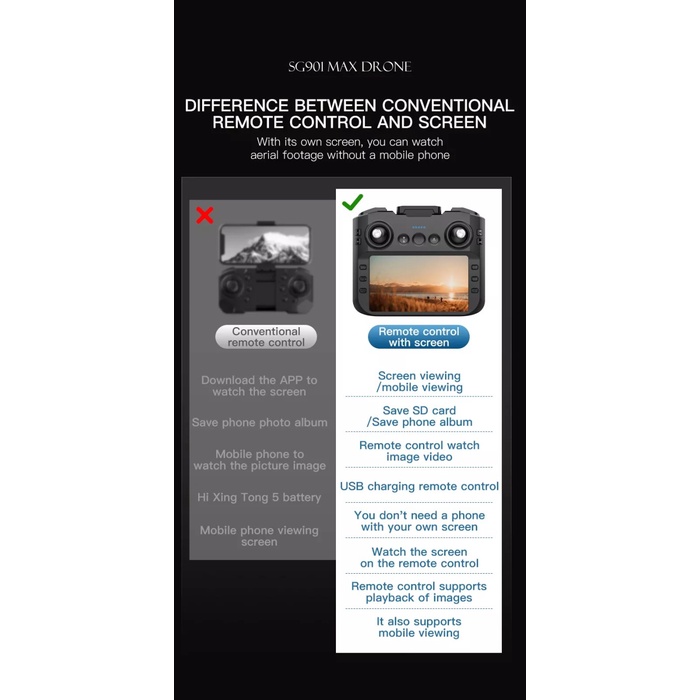 Product Laris New  Drone Sg901 Max Drone Gps 5G Wifi Hd Camera Obstacle Smart Screen Remote