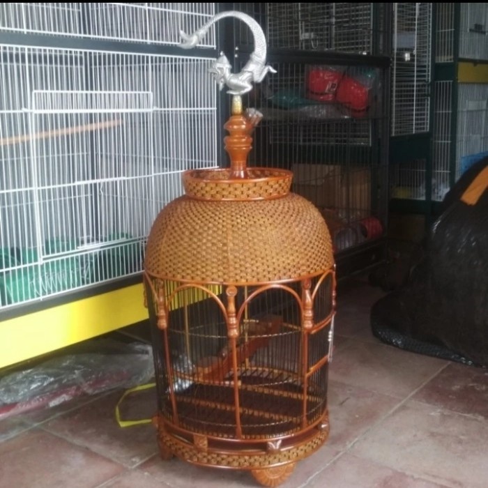 PREMIUM Kandang burung perkutut rotan anyaman pelituran