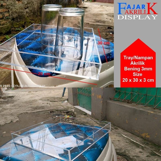 PREMIUM tray nampan akrilik / display wadah gelas