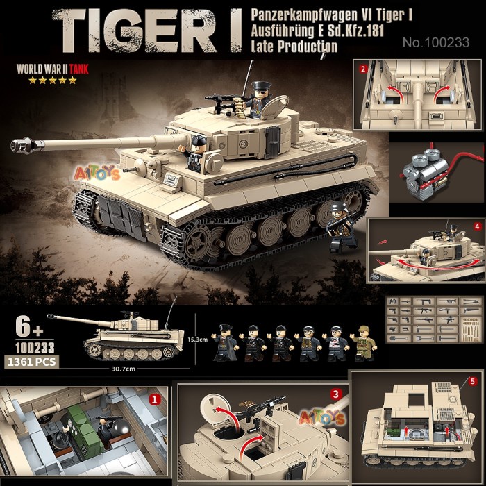 Terbaru Bricks Tiger Tank Mainan Tank Miniatur Tank Block Tiger Tank -Gratisongkir