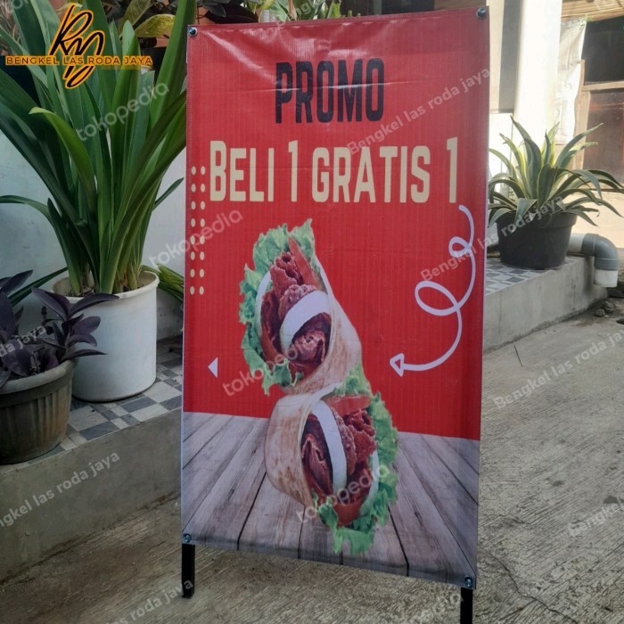 TERLARIS standing banner besi / standing banner spanduk