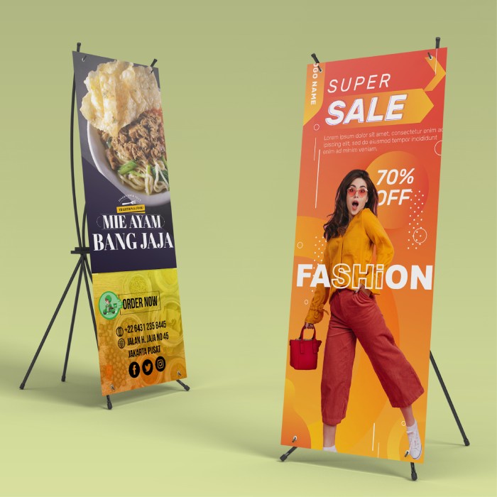 Cetak X-Banner 80x180 Murah, Flexi + Rangka
