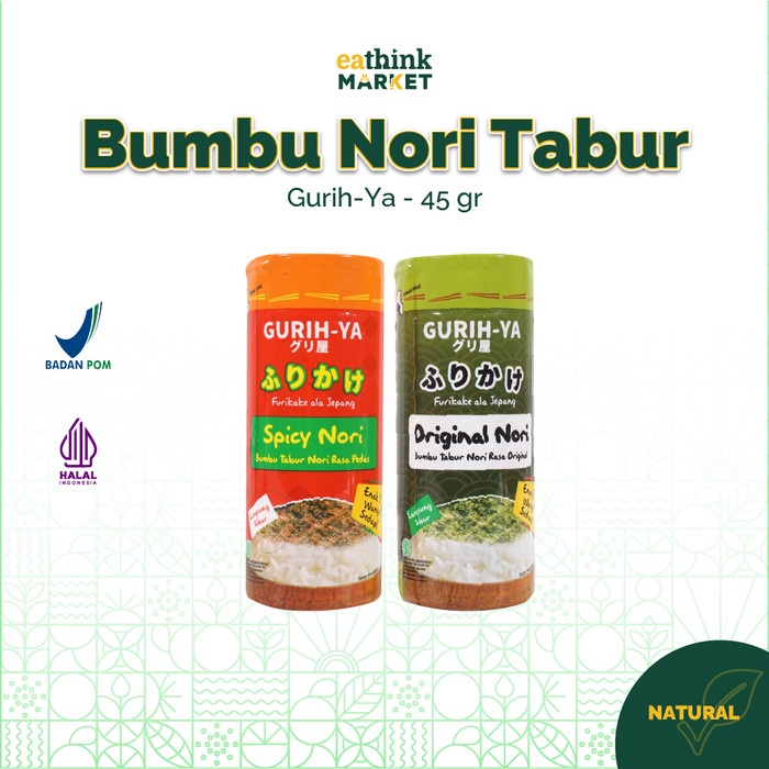 

Sale Terbatas Bumbu Nori Tabur Botol Tanpa Msg - Gurih-Ya 45 G Aman