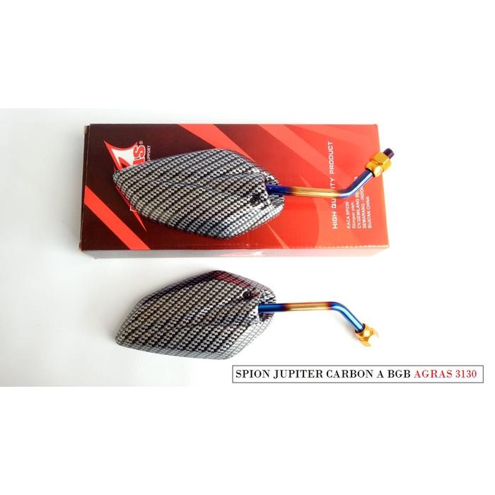 Spion Carbon Jupiter Mx Vixion Mio Nmax Aerox Vega F1Zr 2 Tone Tangkai Pendek Drat Yamaha Agras