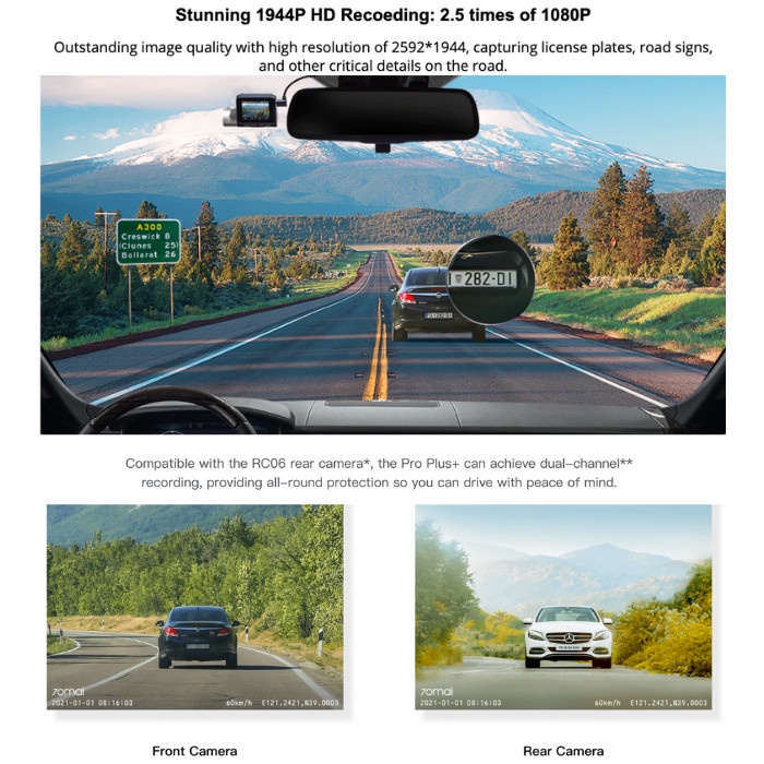 Gercep 70Mai A500S Dash Cam Pro Plus+ Gps Adas