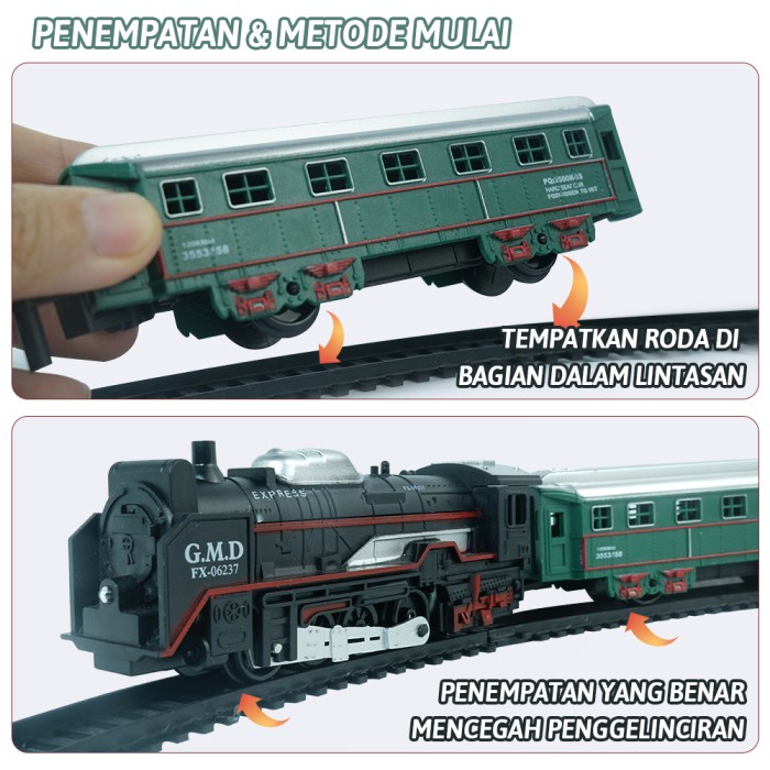 Playful Minds - Mainan Kereta Api Rail King Kereta Rail King Besar Kereta Asap Kereta Cepat Mainan