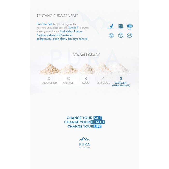 

Sale Terbatas Pura Purest Sea Salt Fine Garam Laut Halus Organik Natural 300 Gr Aman