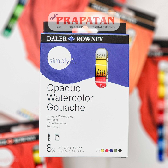 

TERLARIS Daler Rowney Simply Gouache Tube Set 12ml Cat Gouache