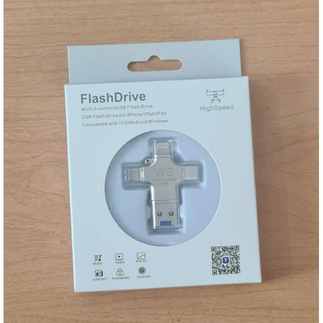 Card Reader USB / OTG 4 in 1 Iphone / Type C / Micro Usb / USB -JuaraNyaProduct