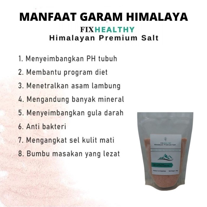 

Promo Terbatas Garam Himalaya Asli Original Fixhealthy 1,5Kg/Himalayan Pink Salt Aman