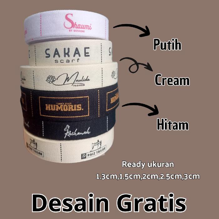 

Barang Terlaris [200Pc] Label Hijab/Label Merek/ Label Baju/Label Woven Damask Subtitute Cod