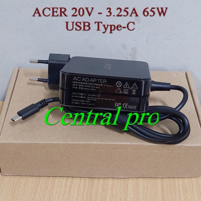 Adaptor Charger 65W For Acer Aspire 5 Spin 14 A5SP14 A5SP14-51MTN 20V 3.25A Type-C -CPRO